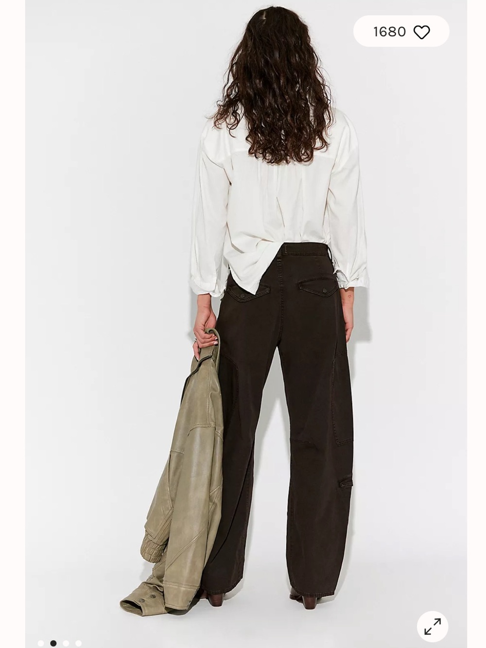 Citizens of Humanity chocolate brown flight pants barrel pleated size 25 flaw - Picture 4 of 12